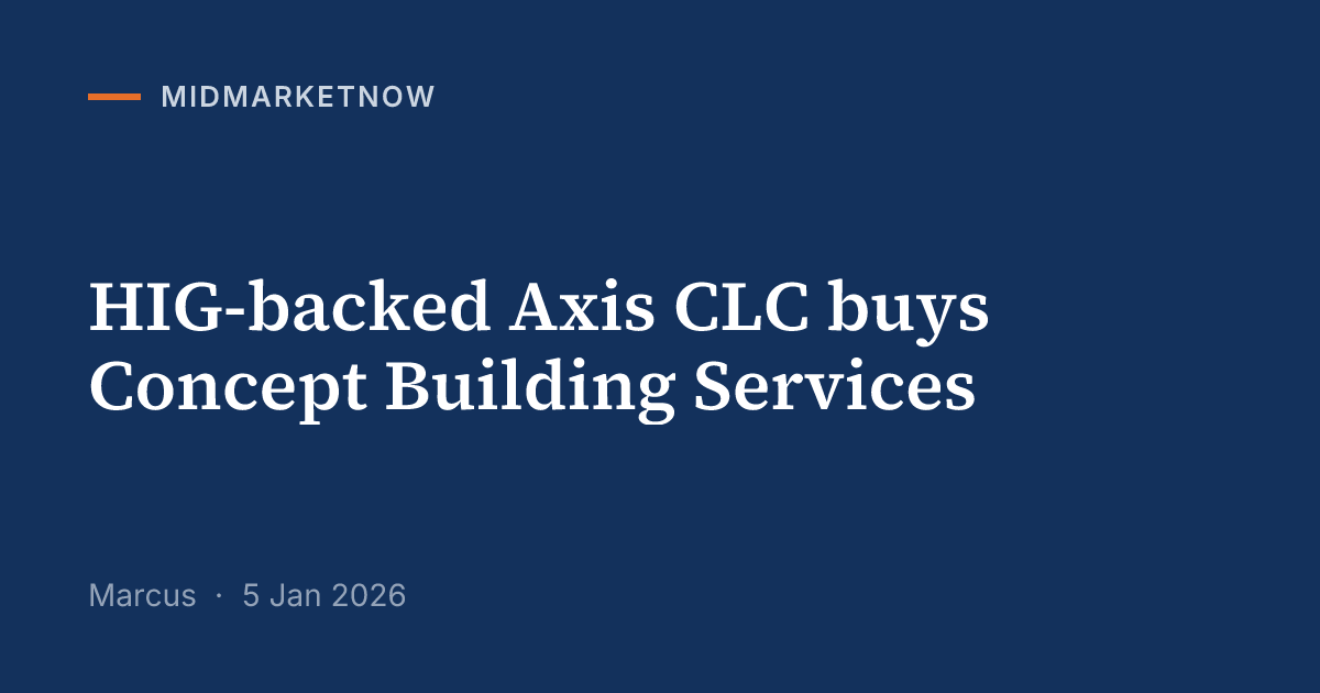 HIG-backed Axis CLC acquires Concept Building Services | MidMarketNow