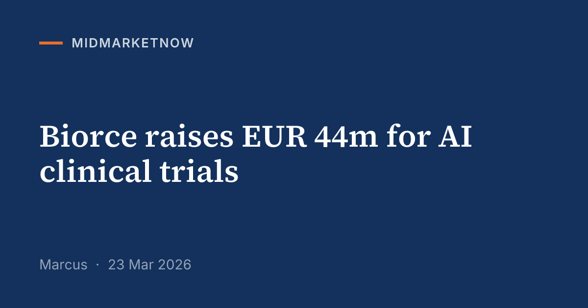 Biorce raises EUR 44m funding for Aika platform | MidMarketNow