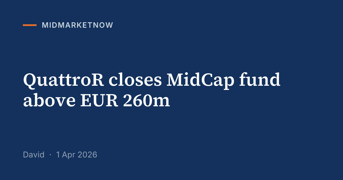 QuattroR closes MidCap fund above EUR 260m | MidMarketNow